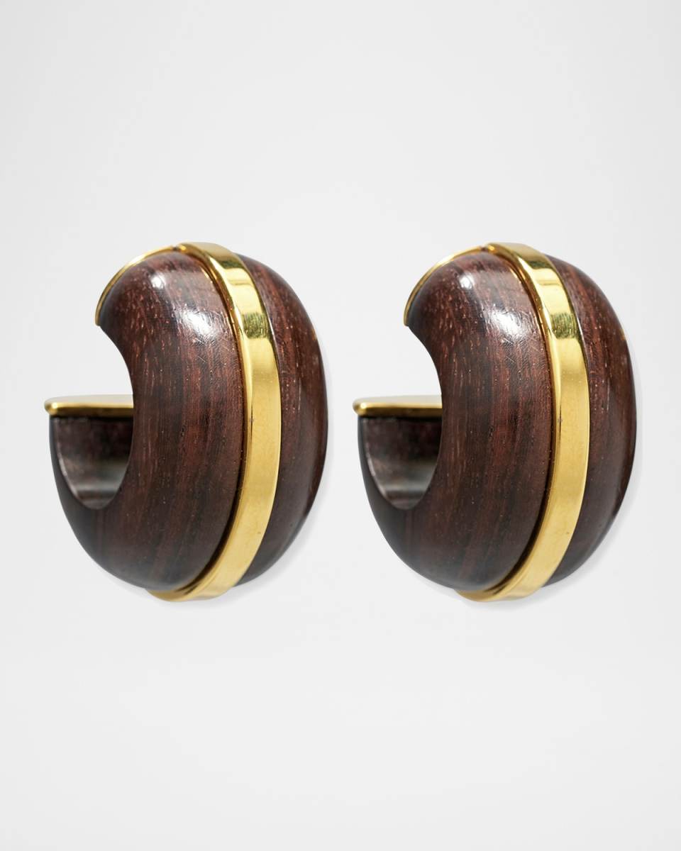 Halo Hoop Earrings in Acacia Wood